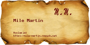 Mile Martin névjegykártya