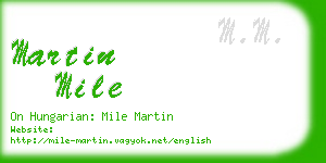 martin mile business card